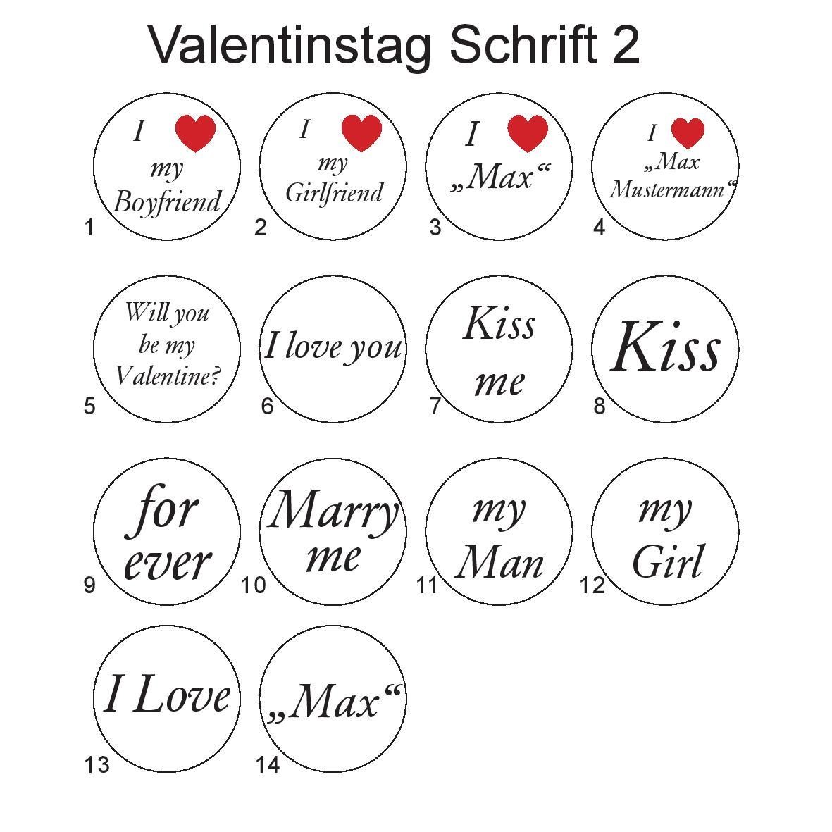 Valentinstag Plugs Schrift 2
