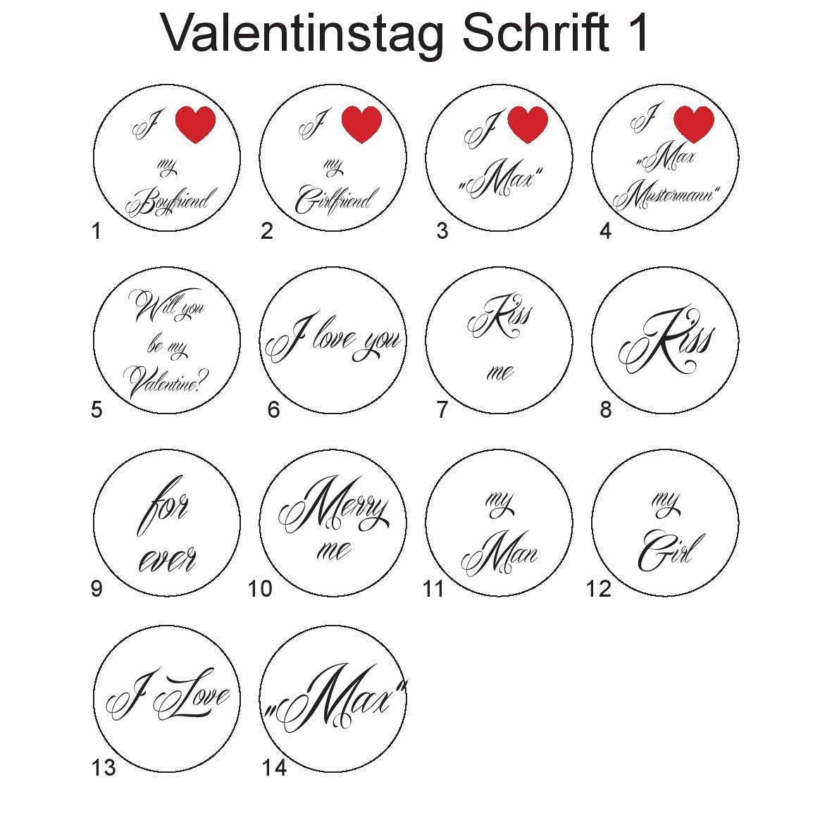 Valentinstag Plugs Schrift 1