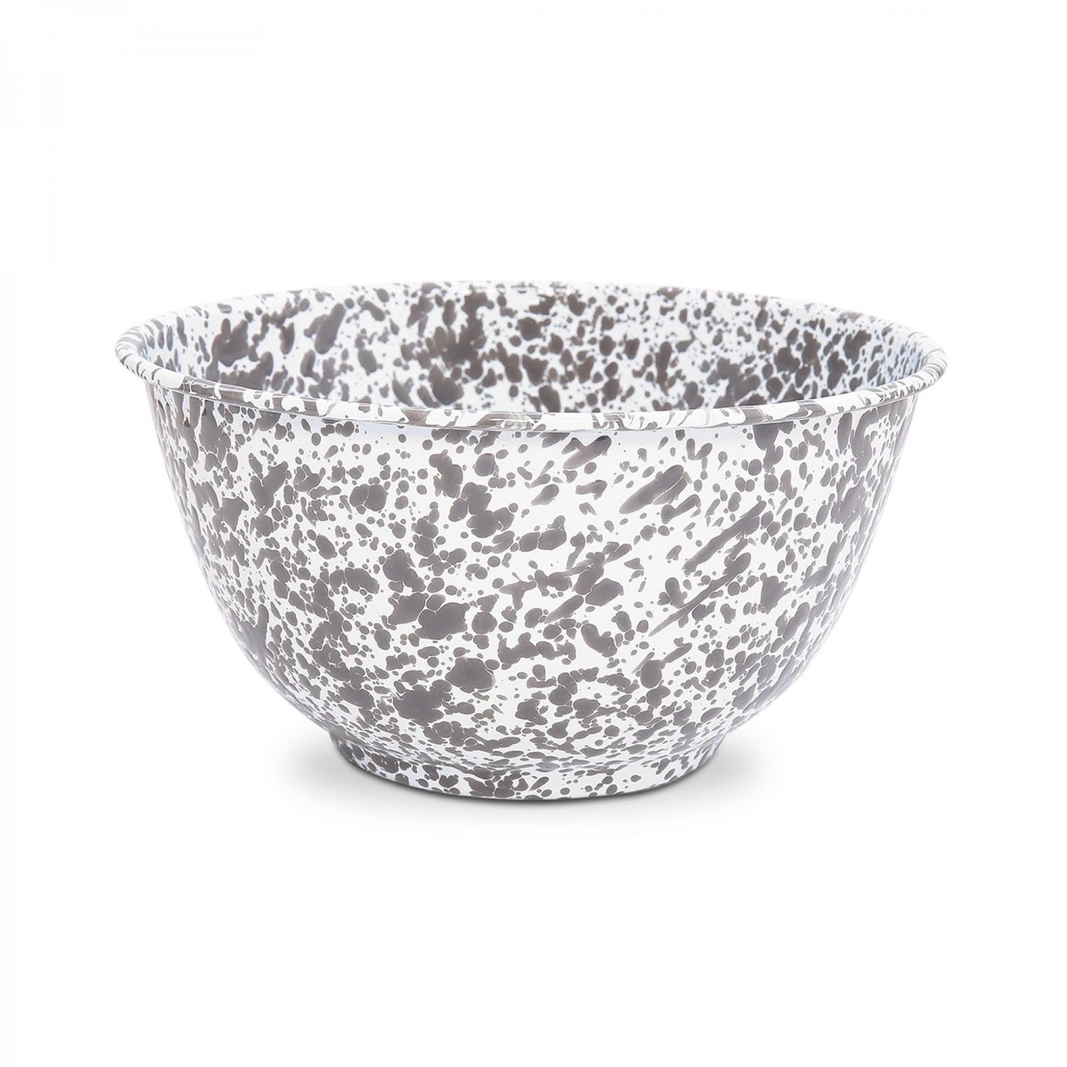 Crow Canyon Enamel Large Salad Bowl, Style: Grey Splatter