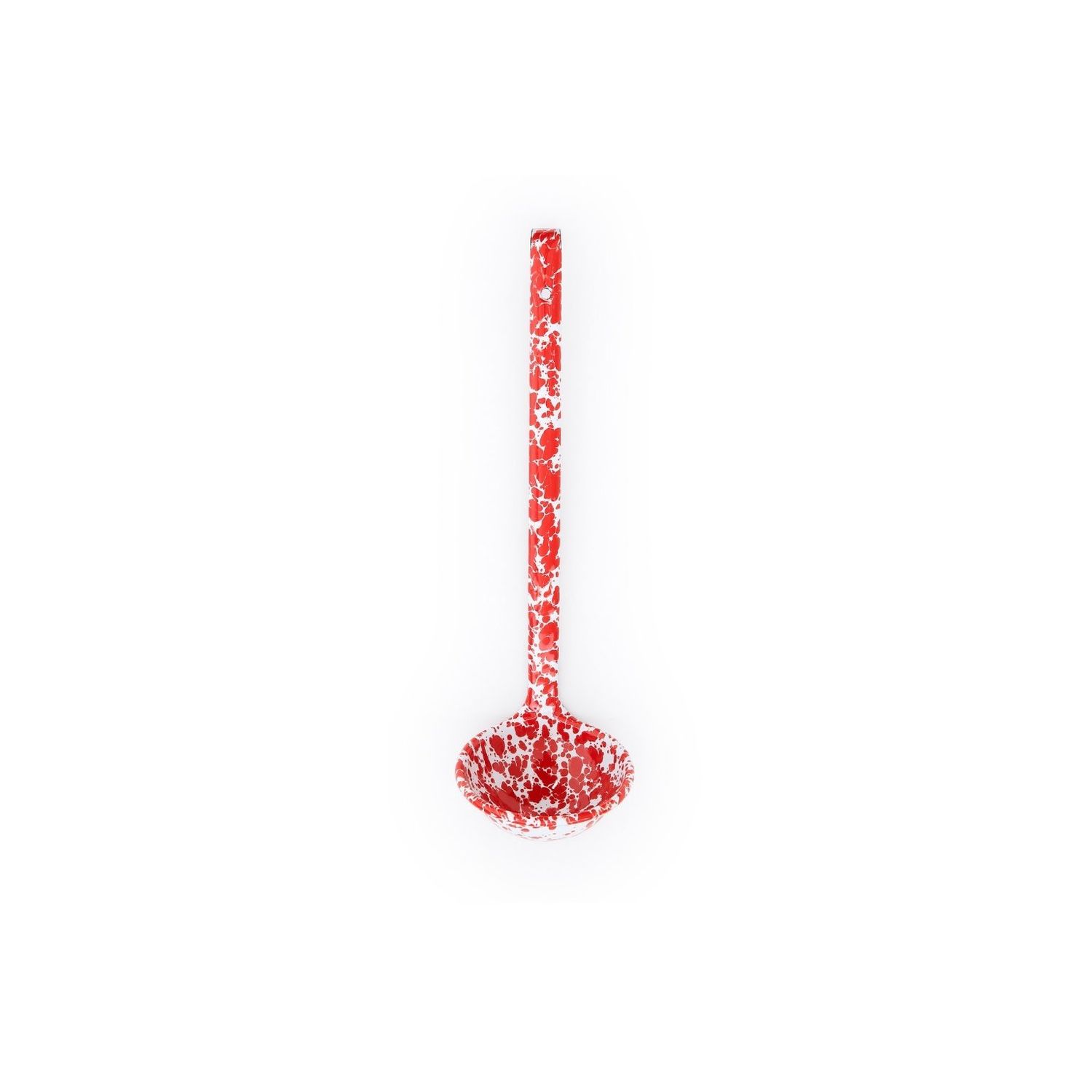 Crow Canyon Enamel Ladle, Style: Red Splatter