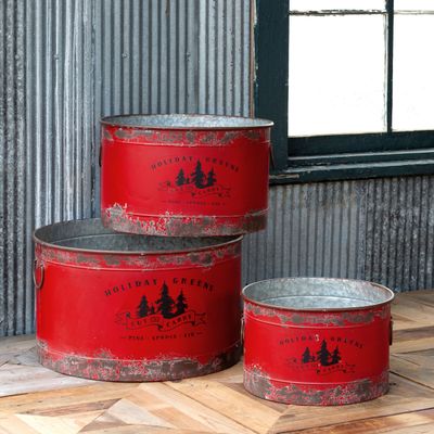 Antique Red Metal Tree Lg