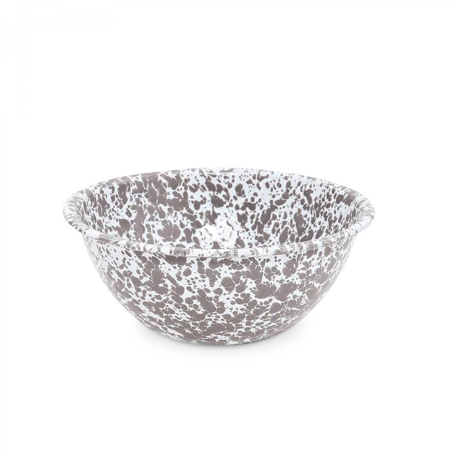Crow Canyon Small Enamel Serving Bowl, Style: Grey Splatter