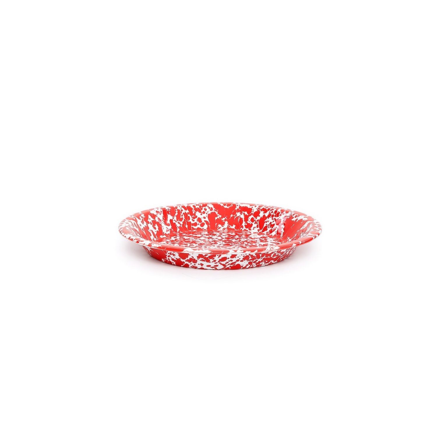Crow Canyon Enamel Pie Plate, Style: Red Splatter