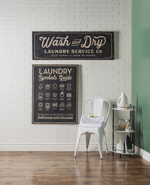 Laundry Symbols Metal Sign