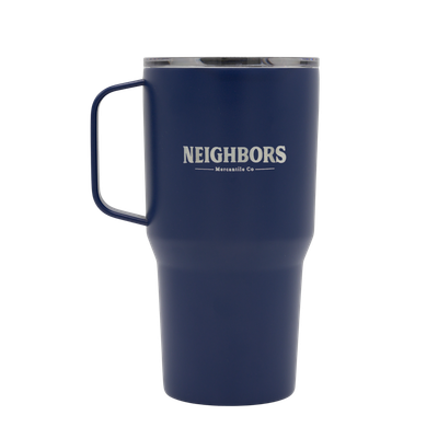 Neighbors 24oz Stainless Steel Insulated Tall Mug, Style: Navy