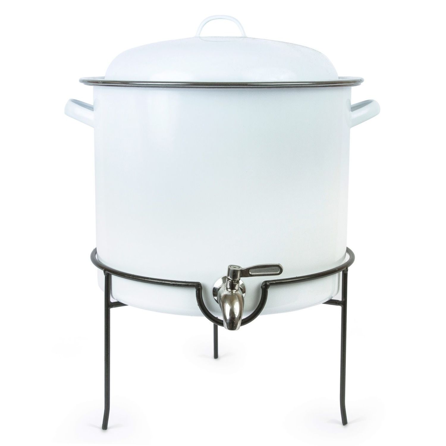 Crow Canyon Enamel Beverage Dispenser With Rack