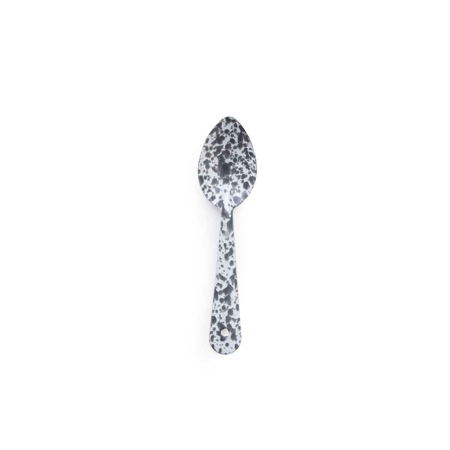Crow Canyon Medium Enamel Spoon, Color: Grey Splatter