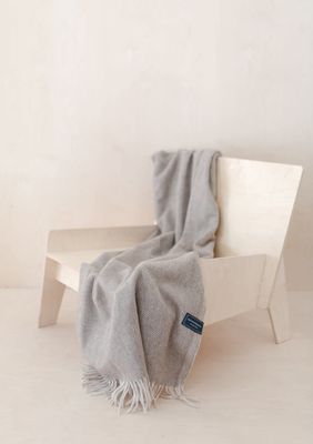 Wool Knee Blanket - Natural Herringbone