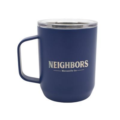 Neighbors 12 oz Stainless Steel Insulated Camp Mug, Style: Navy