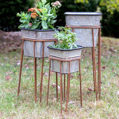 8.5”x19” Small Square Bin w/Stand