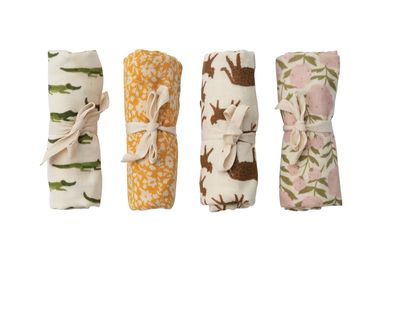 Cotton Burp Cloth - Patterned
