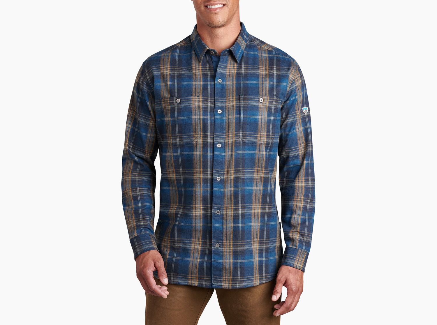 KUHL Men's Fugitive Flannel Shirt, Color: Blue Copper, Size: SM