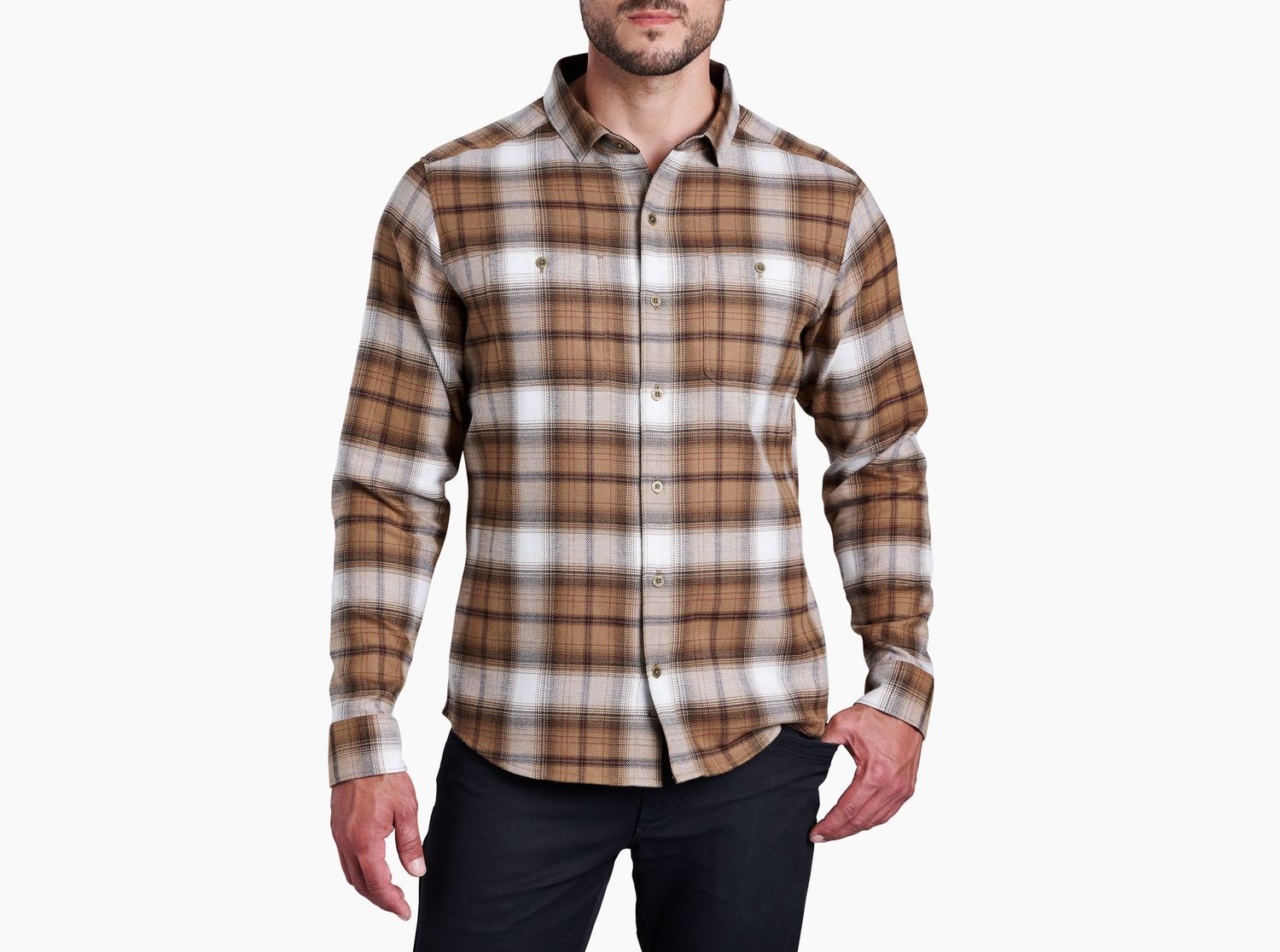 KUHL Men's Law Flannel Shirt, Color: Buckskin, Size: SM