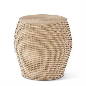 16" Tan Rattan Side Table or container