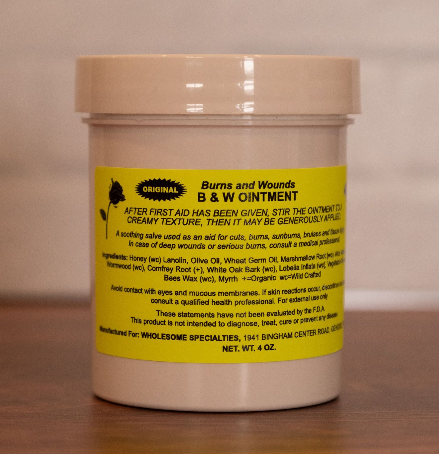 B&amp;W Brand Gentle and Natural Amish Ointment 4 oz