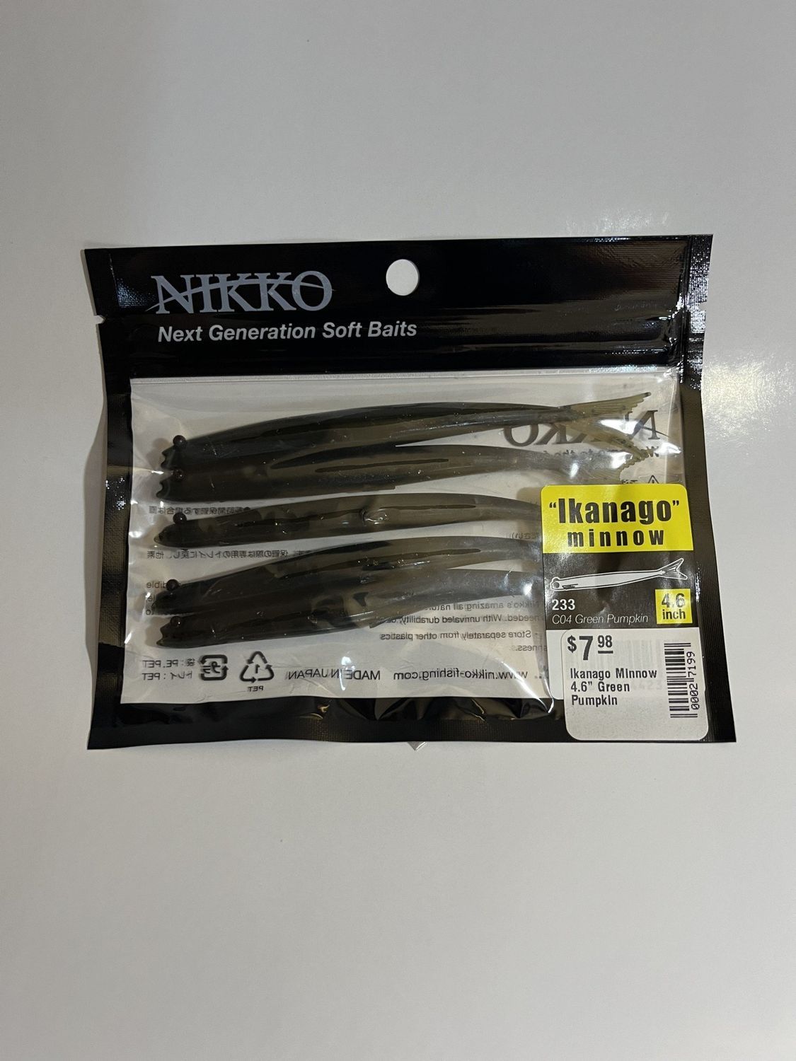 Ikanago Minnow 4.6” Green Pumpkin