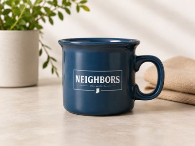 Neighbors Mercantile Dark Blue Mug