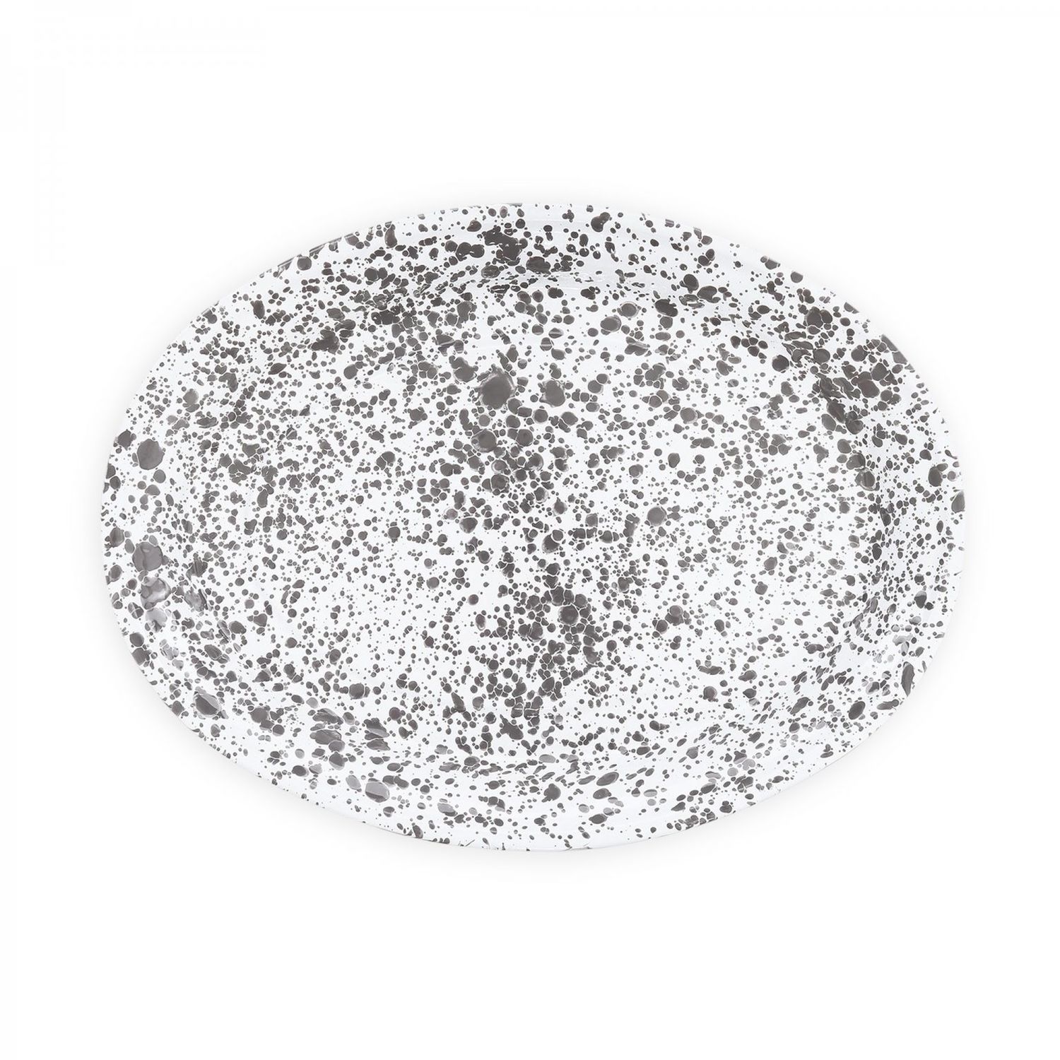 Crow Canyon Enamel Oval Platter, Style: Grey Splatter