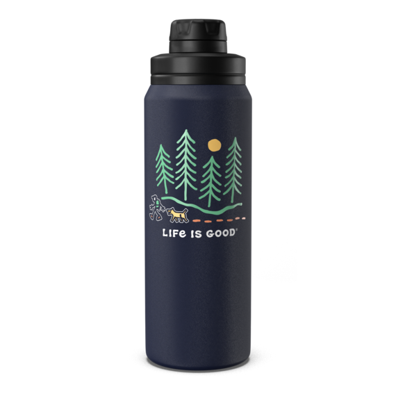 Life is Good Hiking Through Woods Stainless Steel Tumbler