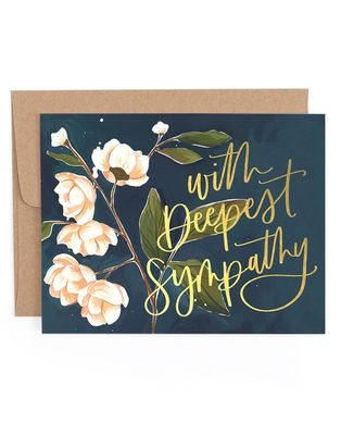 Deepest Sympathy Navy Greeting Card