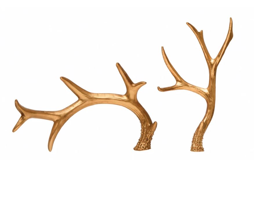 Resin Antler, Gold Finish