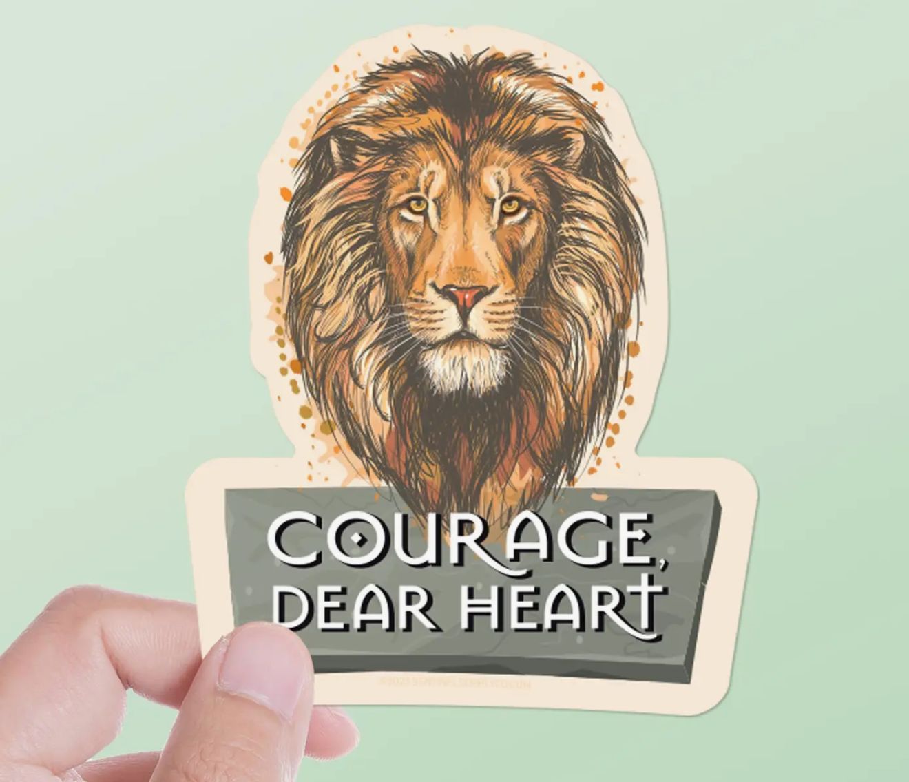 Courage Dear Heart CS Lewis Quote Sticker