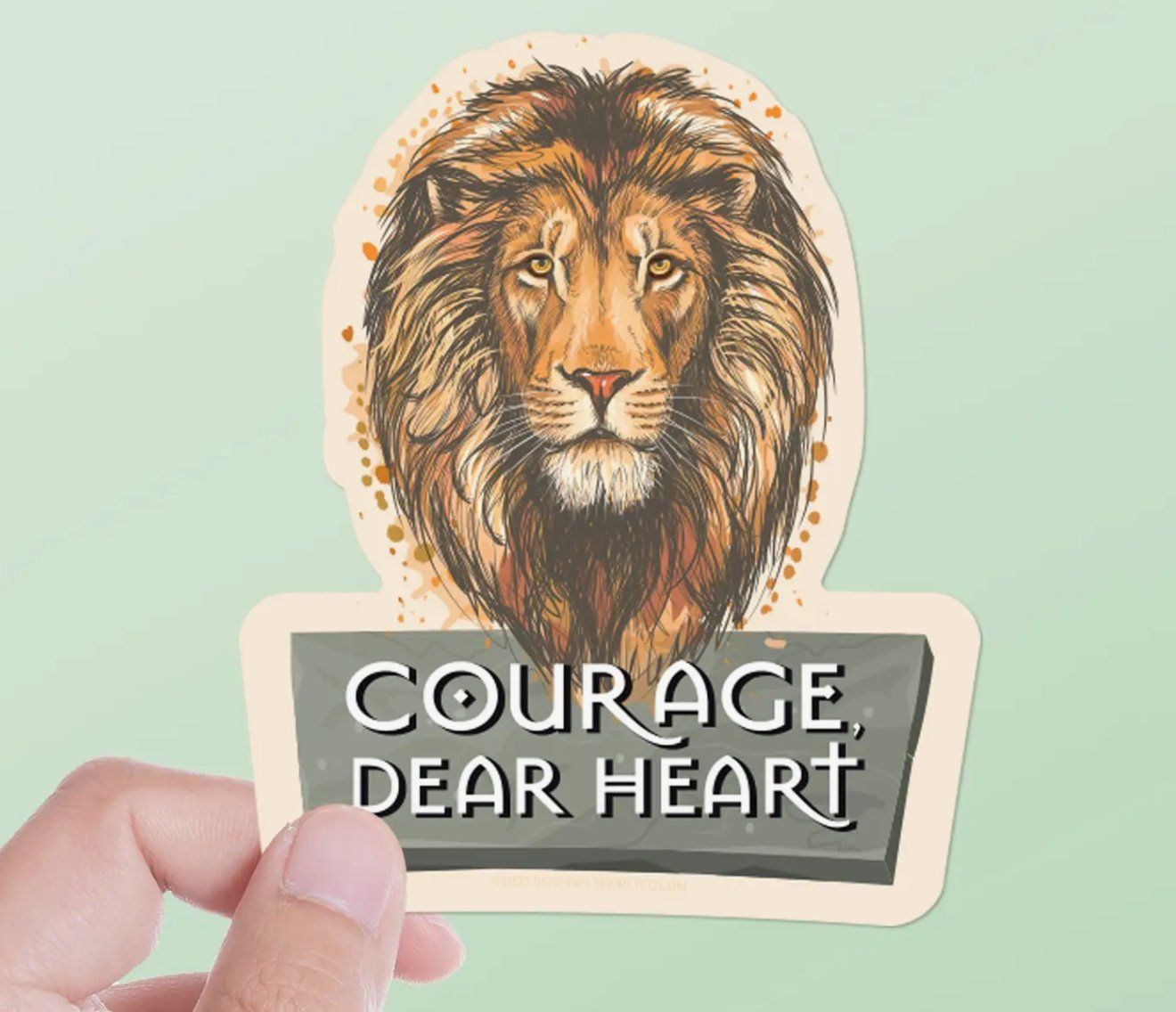 Courage Dear Heart CS Lewis Quote Sticker
