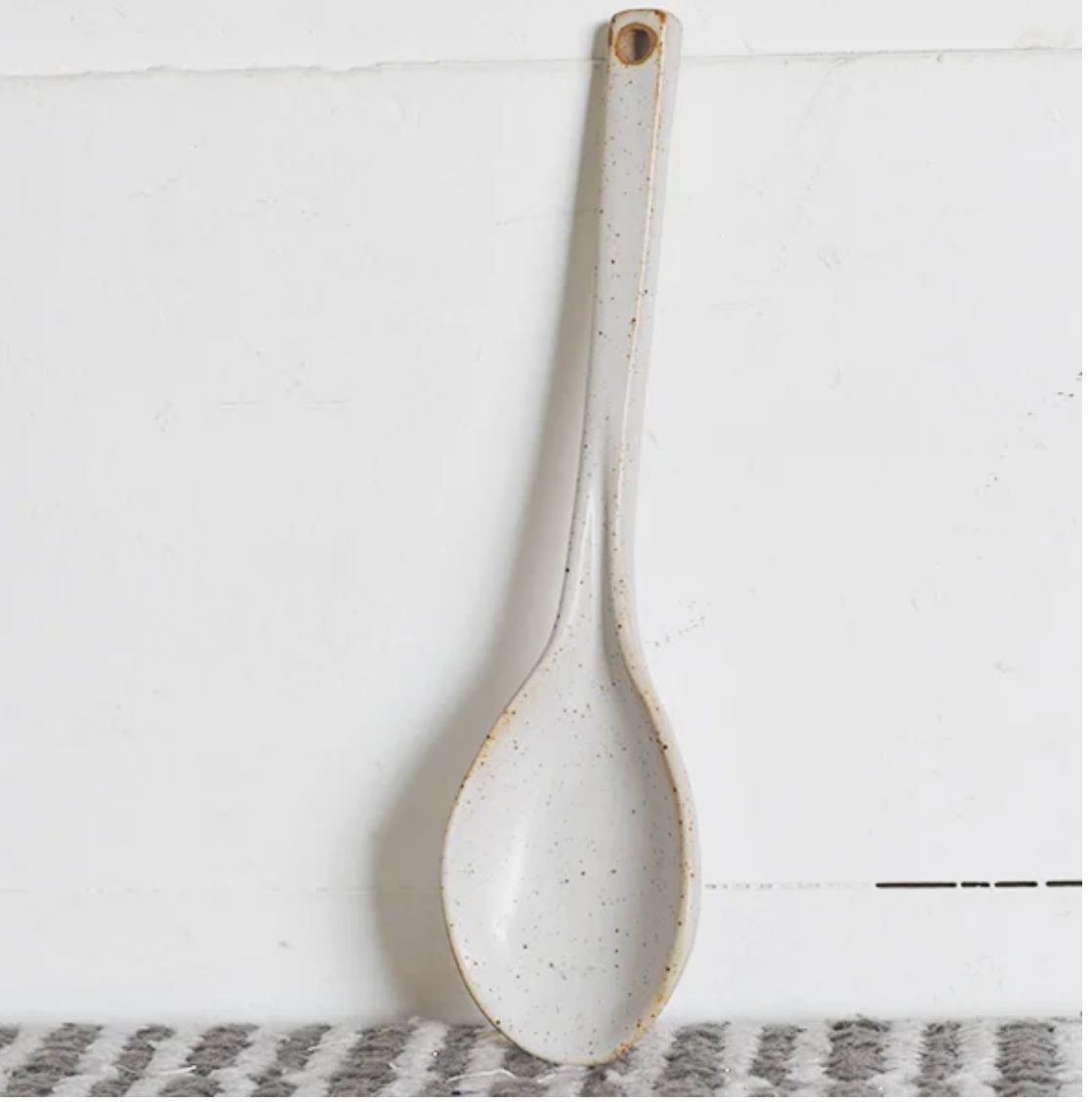 6.88" White Serving Spoon