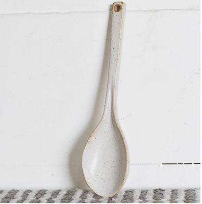 6.88" White Serving Spoon