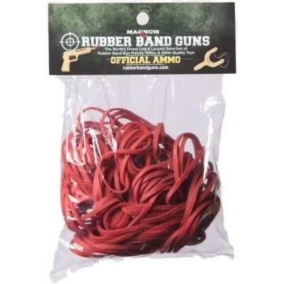 Rubber Band Gun Red Ammo 4 oz - Medium Pistol