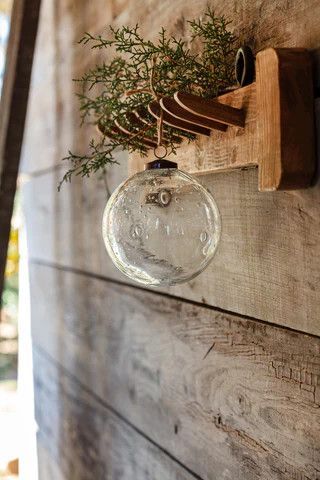 Clear Seeded Glass Ornament 6”