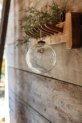 Clear Seeded Glass Ornament 6”