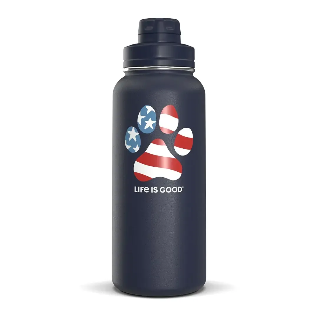 Life is Good Americana Dog Paw 26oz Stainless