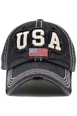 USA Flag Washed Vintage Baseball Cap Americana Apparel
