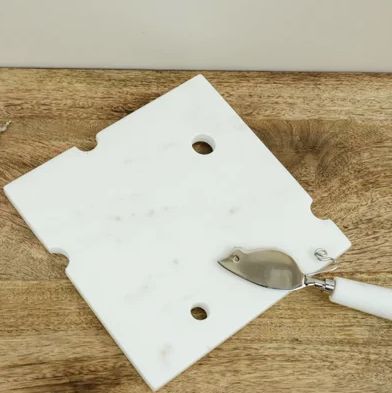 Swiss Cheese Board w/ Mouse Knife 8"