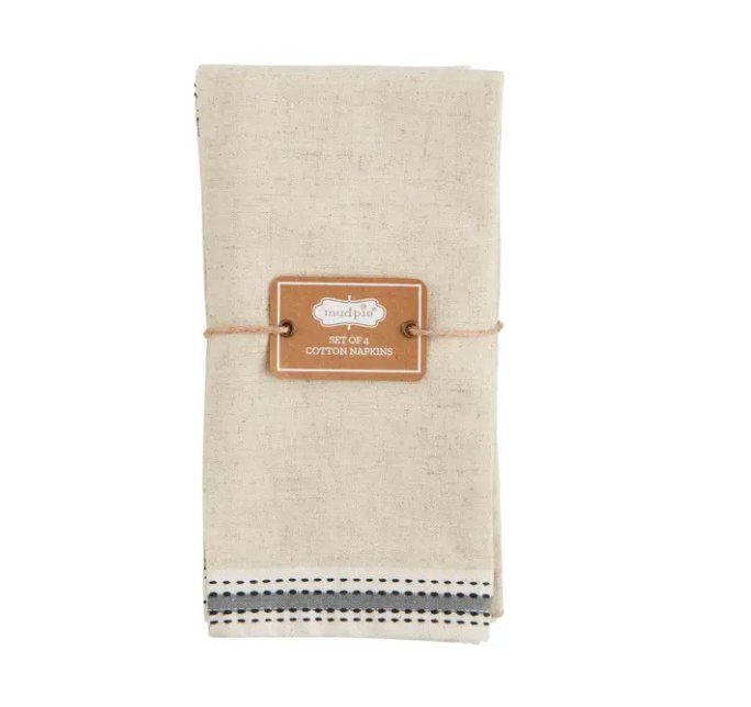 Gray Stripe Napkin Set