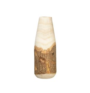 Paulownia Wood Vase with Live Edge 16”