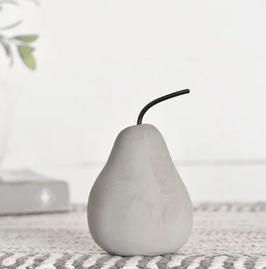 Grey Cement Pear 4"