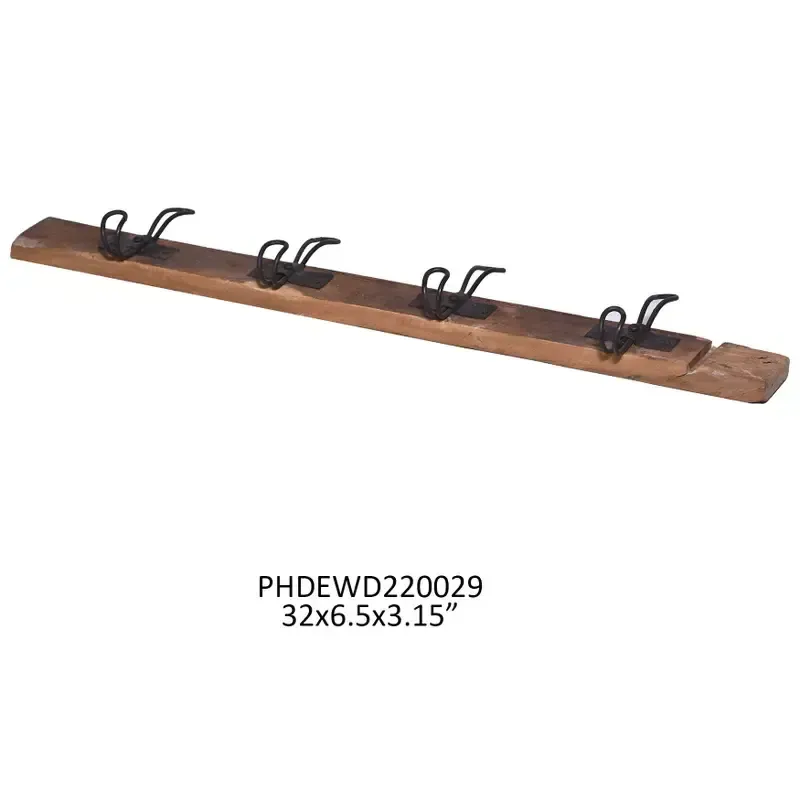 Coat Hanger of Rustic Wood &amp; Iron
