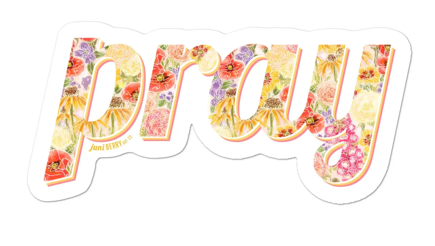 Pray Floral Sticker