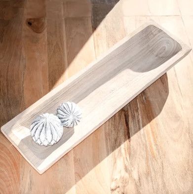 Grey Wash Wood Tray 28”