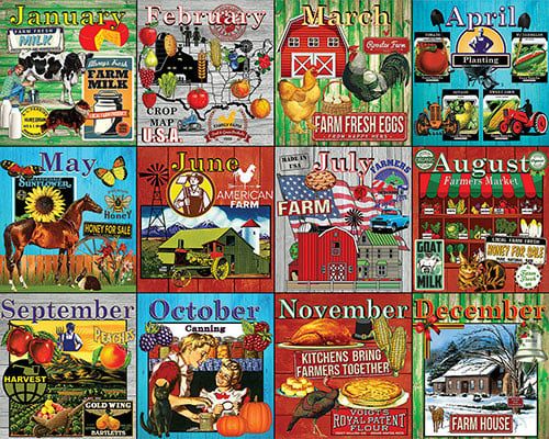 White Mountain Farm Calendar Puzzle 1,000 pc
