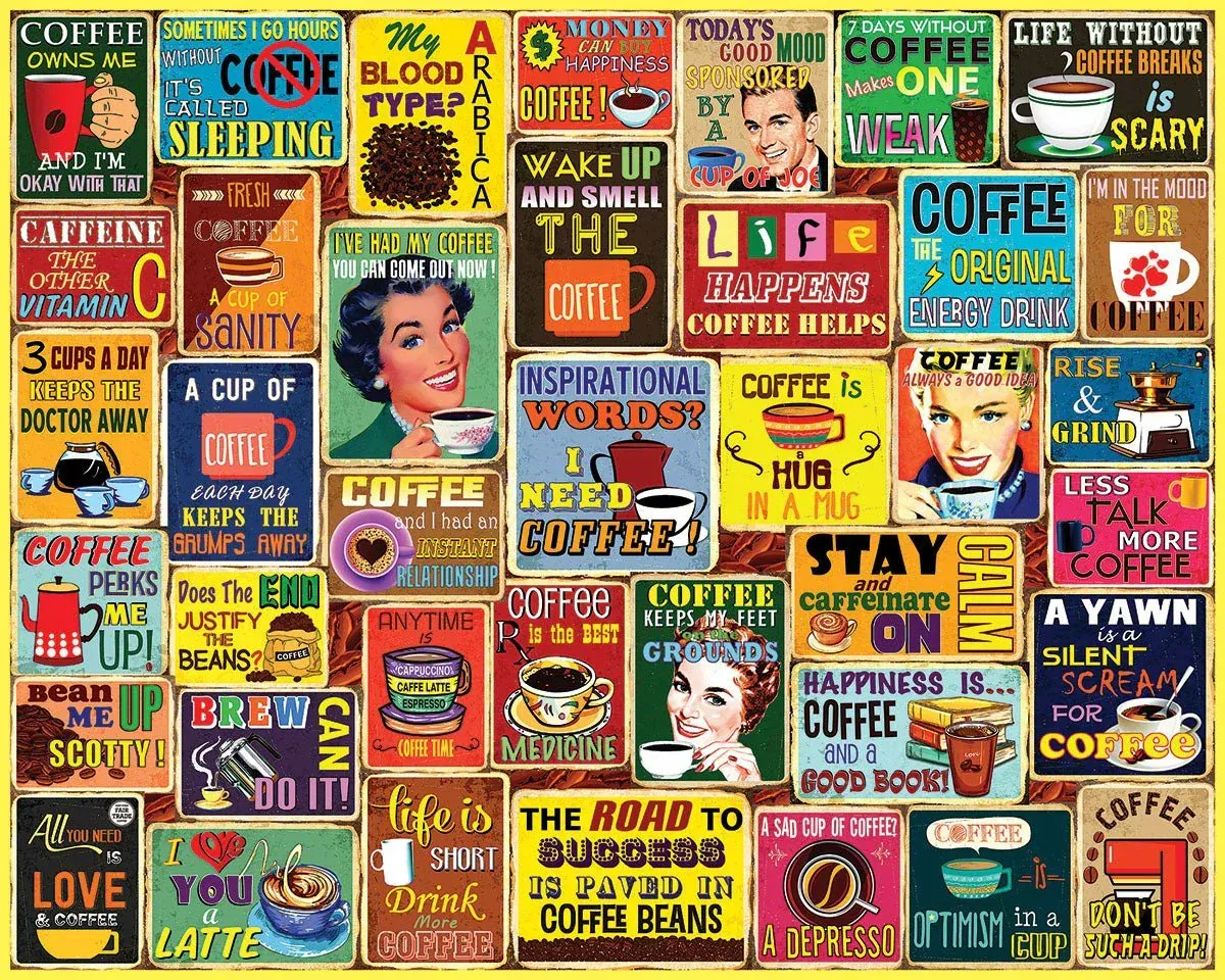 White Mountain I Love Coffee Puzzle 1,000 pc