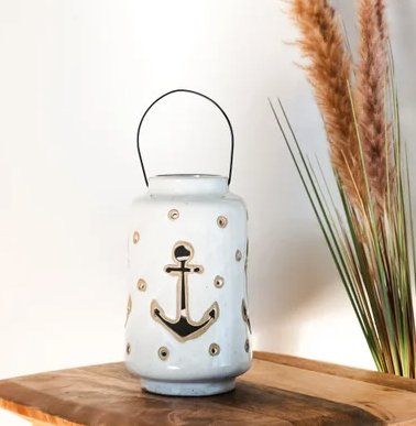 Reactive White Anchor Display Jar