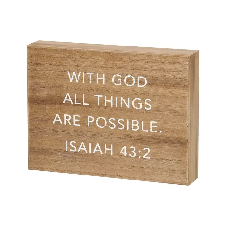 With God | Wooden Box Sign