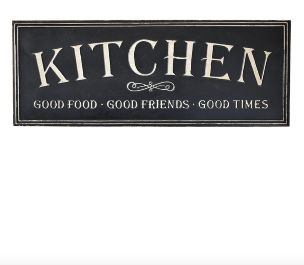 Black Embossed Kitchen Wall Sign 37.75”