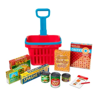 Melissa &amp; Doug Rolling Grocery Basket