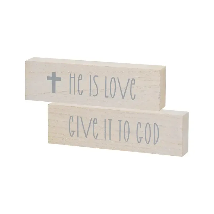 God and Love Reversible | Wooden Box Sign
