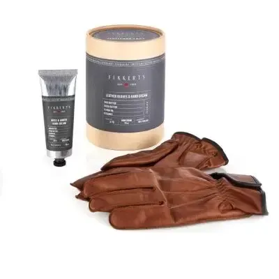 Gloves &amp; Hand Cream Men's Gift Set