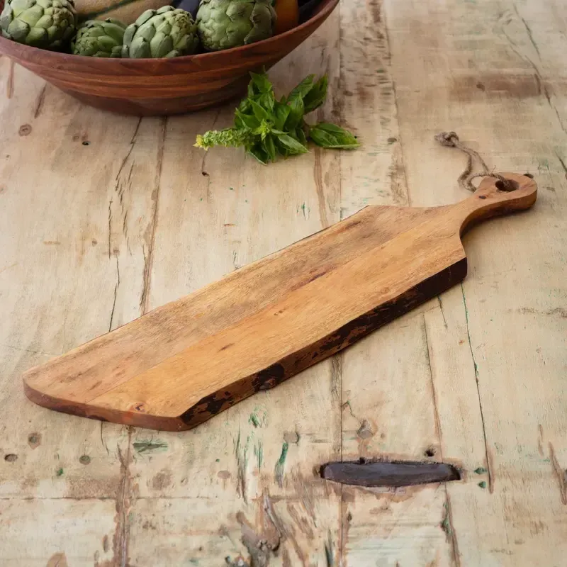 Wooden Live Edge Baguette Board 23.62”